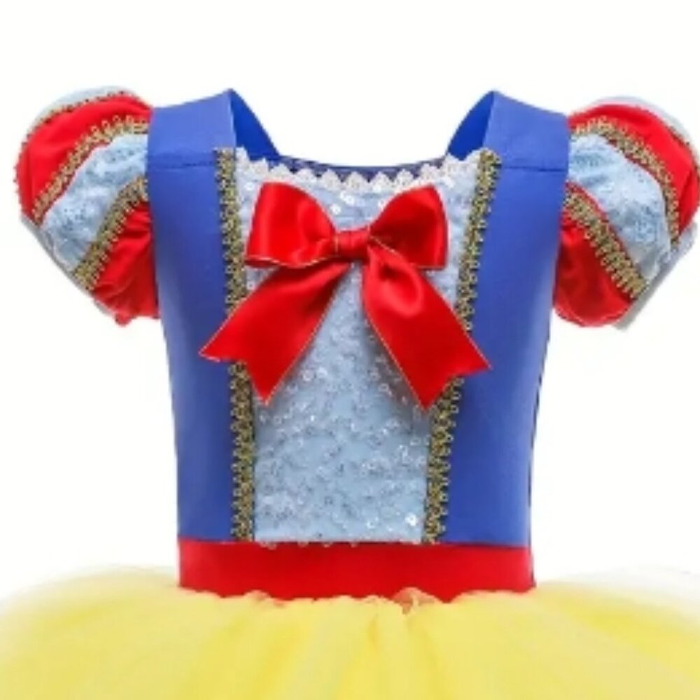 Princess Snow White Tutu Romper Leotard Dress Girls Halloween Costume - Picture 2 of 5